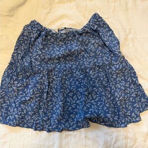 Brandy Melville Blue Floral Skirt